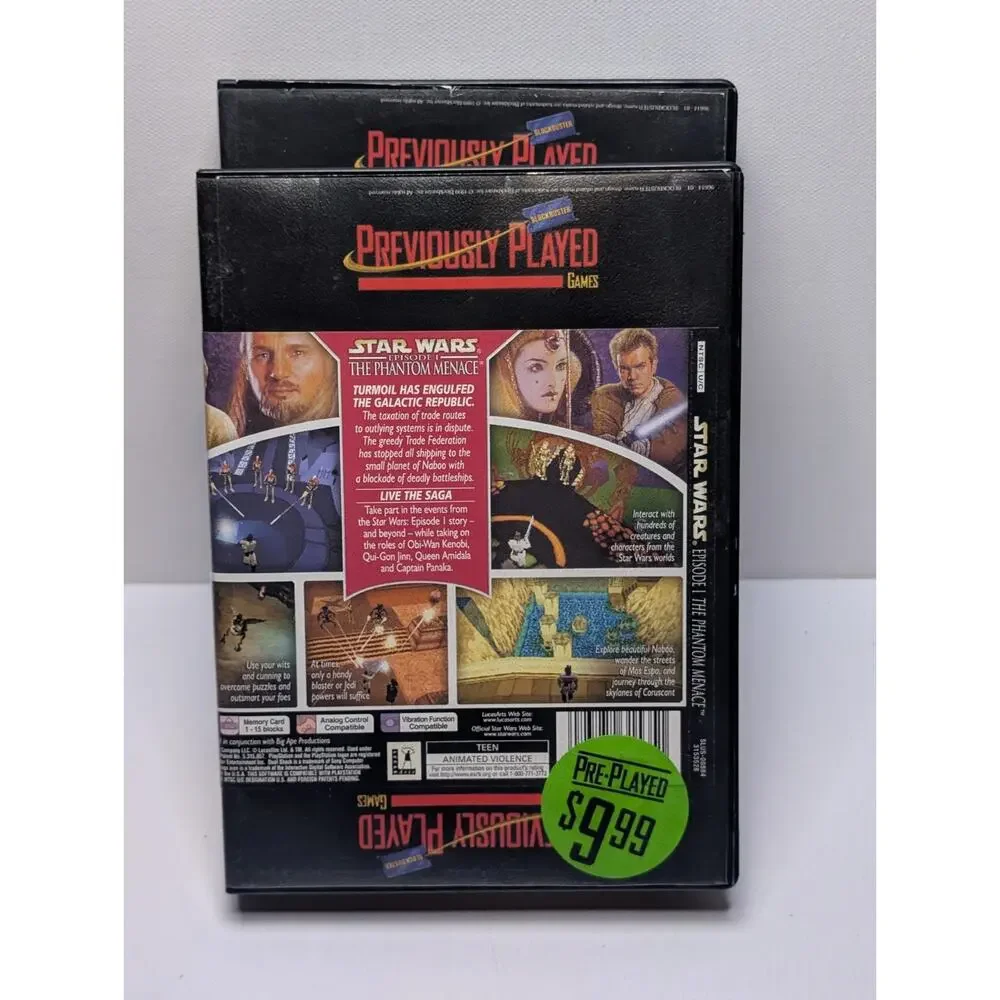 Lot 2 Vintage Blockbuster Previously Played PS1 Longbox Game Cases Empty